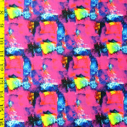Abstract Print on Poly Spandex Fabric | (4 Way Stretch/Per Yard)