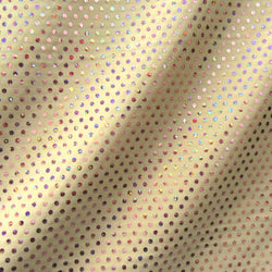 Dots with Holographic Foil Print on Poly Spandex Fabric (Pink/Natural) | (2 Way Stretch/Per Yard)