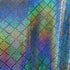 Diamond Print with Silver Holographic Foil Print on Poly Spandex Fabric (Silver/Black) | (4 Way Stretch/Per Yard)