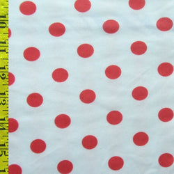 Polka Dot Print on Poly Mesh Fabric (Red/White) | (2 Way Stretch/Per Yard)