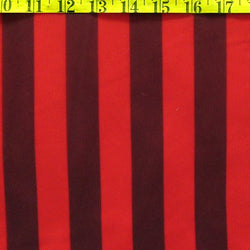 Vertical Stripe Print on Poly Mesh Fabric (Red/Black) | (2 Way Stretch/Per Yard)