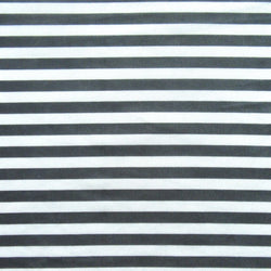 Horizontal Stripe Print on Poly Mesh Fabric (White/Black) | (2 Way Stretch/Per Yard)