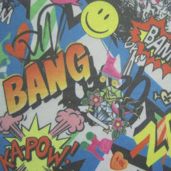 Graffiti Printed on Poly Mesh Fabric | (4 Way Stretch/Per Yard)