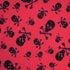 Skulls and Bones Printed on Poly Mesh Fabric (Shocking Coral) | (4 Way Stretch/Per Yard)