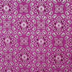 Paisley Printed with Foil on Poly Spandex Fabric (Silver/Violet) | (4 Way Stretch/Per Yard)