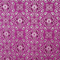 Paisley Printed with Foil on Poly Spandex Fabric (Silver/Violet) | (4 Way Stretch/Per Yard)