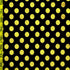 Polka Dot Print on Poly Spandex Fabric (Yellow/Black) | (4 Way Stretch/Per Yard)