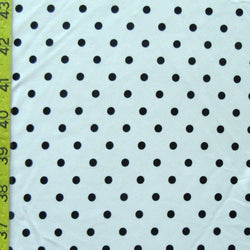 Polka Dot Print on Poly Spandex Fabric (Black/White) | (4 Way Stretch/Per Yard)