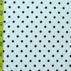 Polka Dot Print on Poly Spandex Fabric (Black/White) | (4 Way Stretch/Per Yard)