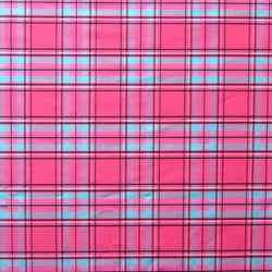 Classic Plaid Print on Poly Spandex Fabric (Pink) | (4 Way Stretch/Per Yard)
