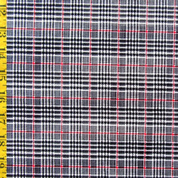Woven Theme Plaid Print on Poly Spandex Fabric | (4 Way Stretch/Per Yard)