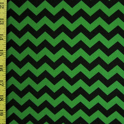 Chevron Print on Poly Spandex Fabric (Green/Black) | (4 Way Stretch/Per Yard)
