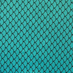Fishscale Print on Nylon Spandex Fabric (Arabian Blue) | (4 Way Stretch/Per Yard)