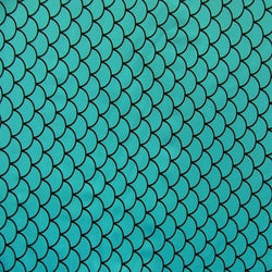 Fishscale Print on Nylon Spandex Fabric (Arabian Blue) | (4 Way Stretch/Per Yard)