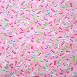 Sprinkle Print on Poly Spandex Fabric (Pink) | (4 Way Stretch/Per Yard)