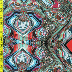 Kaleidoscope Abstract Print on Poly Spandex Fabric | (4 Way Stretch/Per Yard)