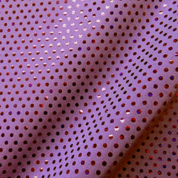 Dots with Holographic Foil Print on Poly Spandex Fabric (Pink/Violet) | (2 Way Stretch/Per Yard)