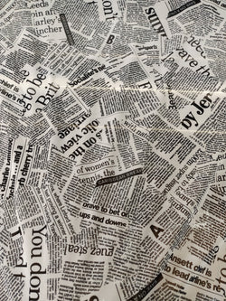 Newspaper Printed on Poly Mesh Fabric | (4 Way Stretch/Per Yard)