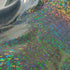 Black Shattered Glass w/ Holographic Foil Spandex Fabric | (4 Way Stretch/Per Yard)