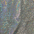 Silver & Light Blue Shattered Glass w/ Holographic Foil Spandex Fabric | (4 Way Stretch/Per Yard)