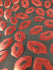 Metallic Foil Lip Print on Poly Spandex Fabric (Red/Black) | (4 Way Stretch/Per Yard) **LIMITED**