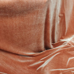 Solid Color Stretch Velvet Fabric (Copper) | (4 Way Stretch/Per Yard)