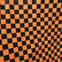 Checkerboard Print on Poly Spandex Fabric (Orange/Black) | (4 Way Stretch/Per Yard)
