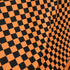 Checkerboard Print on Poly Spandex Fabric (Orange/Black) | (4 Way Stretch/Per Yard)