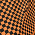 Checkerboard Print on Poly Spandex Fabric (Orange/Black) | (4 Way Stretch/Per Yard)