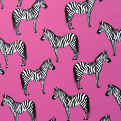 Zebra Print on Hibiscus Poly Spandex Fabric (4 Way Stretch/Per Yard)