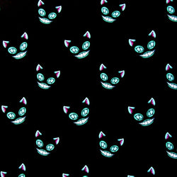 Scary Cat Print on Poly Spandex Fabric | (4 Way Stretch/Per Yard)