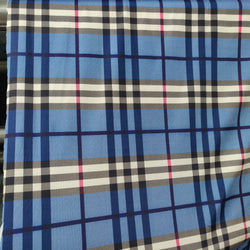 Burberry Theme Plaid Print on Poly Spandex Fabric | (4 Way Stretch/Per Yard)