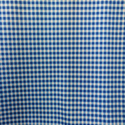 Gingham Print on Poly Spandex Fabric (Blue) | (4 Way Stretch/Per Yard)