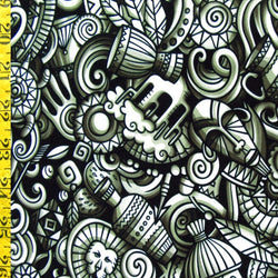 Treasures of Life Print on Poly Spandex Fabric | (4 Way Stretch/Per Yard)