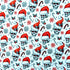 Christmas Santa Skulls Print on Poly Spandex Fabric | (4 Way Stretch/Per Yard)