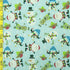 Merry Xmas Santa, Reindeer, and Snowman Print on Poly Spandex Fabric (Sky Blue) | (4 Way Stretch/Per Yard)