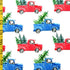 Xmas Trees in a Pickup Truck Print on Poly Spandex Fabric | (4 Way Stretch/Per Yard)