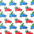 Xmas Trees in a Pickup Truck Print on Poly Spandex Fabric | (4 Way Stretch/Per Yard)
