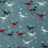 Dinosaurs & Snowflakes Print on Poly Spandex Fabric | (4 Way Stretch/Per Yard)