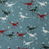 Dinosaurs & Snowflakes Print on Poly Spandex Fabric | (4 Way Stretch/Per Yard)