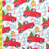 Xmas Trees & Gingerbread Man Print on Poly Spandex Fabric | (4 Way Stretch/Per Yard)