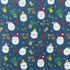 Christmas Jolly Santa Claus and Bear Print on Poly Spandex Fabric (Midnight Blue) | (4 Way Stretch/Per Yard)