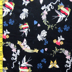 Suttle Happy Valentines Print on Poly Spandex Fabric | (4 Way Stretch / By The Yard) **Valentine Special**