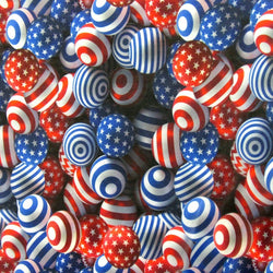US Flag with Balloon Design on Poly Mesh Fabric | (4 Way Stretch/Per Yard)