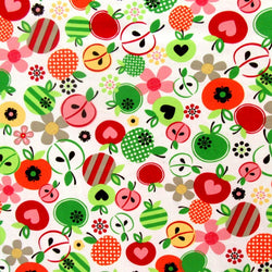 Cartoon Fruit Print on Poly Spandex Fabric | (4 Way Stretch/Per Yard)