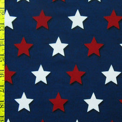 USA Theme Star Print on Poly Spandex Fabric | (4 Way Stretch/Per Yard)
