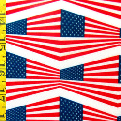 Skewed USA Flag Print on Poly Spandex Fabric | (4 Way Stretch/Per Yard)