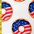 USA Theme Donut Print on Poly Spandex Fabric | (4 Way Stretch/Per Yard)