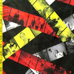 Pictures of Life Print on Poly Spandex Fabric | (4 Way Stretch/Per Yard)