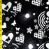 Hearts, Stars, and Butterflies Print with Silver Glitter on Nylon Spandex Fabric | (4 Way Stretch/Per Yard)